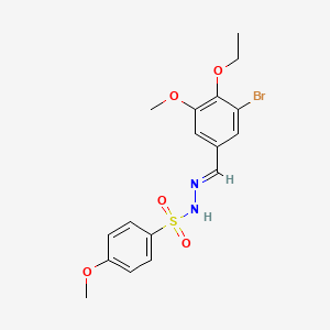 molecular formula C17H19BrN2O5S B5762256 N'-(3-bromo-4-ethoxy-5-methoxybenzylidene)-4-methoxybenzenesulfonohydrazide 