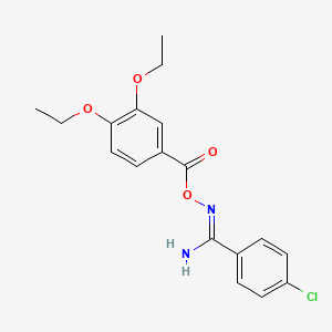 molecular formula C18H19ClN2O4 B5762263 4-chloro-N'-[(3,4-diethoxybenzoyl)oxy]benzenecarboximidamide 