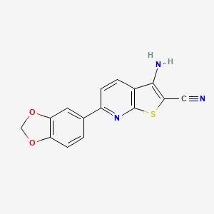 molecular formula C15H9N3O2S B5762311 3-amino-6-(1,3-benzodioxol-5-yl)thieno[2,3-b]pyridine-2-carbonitrile 