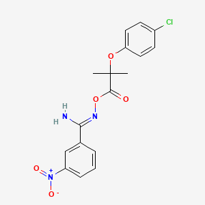 molecular formula C17H16ClN3O5 B5762319 N'-{[2-(4-chlorophenoxy)-2-methylpropanoyl]oxy}-3-nitrobenzenecarboximidamide 
