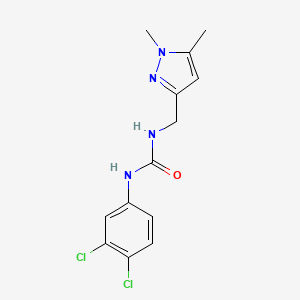 molecular formula C13H14Cl2N4O B5762330 N-(3,4-dichlorophenyl)-N'-[(1,5-dimethyl-1H-pyrazol-3-yl)methyl]urea 