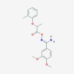 molecular formula C19H22N2O5 B5762384 3,4-dimethoxy-N'-{[2-(2-methylphenoxy)propanoyl]oxy}benzenecarboximidamide 