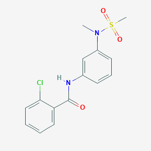 molecular formula C15H15ClN2O3S B5762411 2-chloro-N-{3-[methyl(methylsulfonyl)amino]phenyl}benzamide 