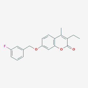 molecular formula C19H17FO3 B5762448 3-ethyl-7-[(3-fluorobenzyl)oxy]-4-methyl-2H-chromen-2-one 
