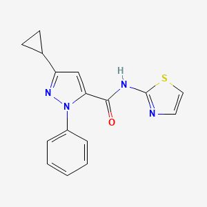 molecular formula C16H14N4OS B5762481 3-cyclopropyl-1-phenyl-N-1,3-thiazol-2-yl-1H-pyrazole-5-carboxamide 