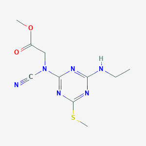molecular formula C10H14N6O2S B5762483 methyl N-cyano-N-[4-(ethylamino)-6-(methylthio)-1,3,5-triazin-2-yl]glycinate 