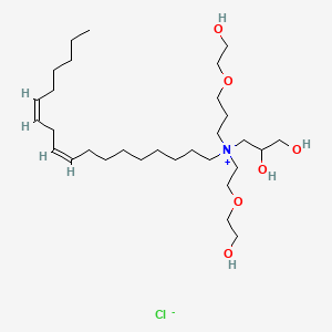 molecular formula C30H60ClNO6 B576249 Poly(oxy-1,2-ethanediyl), .alpha.,.alpha.-(9Z,12Z)-(2,3-dihydroxypropyl)-9,12-octadecadienyliminiodi CAS No. 168677-75-6