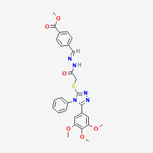 molecular formula C28H27N5O6S B5762491 methyl 4-[2-({[4-phenyl-5-(3,4,5-trimethoxyphenyl)-4H-1,2,4-triazol-3-yl]thio}acetyl)carbonohydrazonoyl]benzoate 