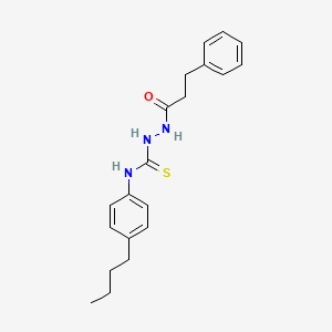 molecular formula C20H25N3OS B5762546 N-(4-butylphenyl)-2-(3-phenylpropanoyl)hydrazinecarbothioamide 