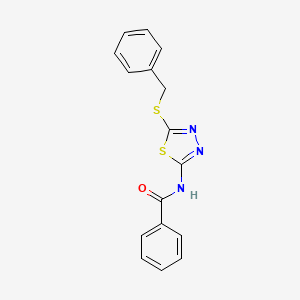 molecular formula C16H13N3OS2 B5762551 N-[5-(苄硫基)-1,3,4-噻二唑-2-基]苯甲酰胺 