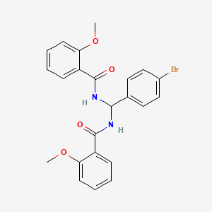 molecular formula C23H21BrN2O4 B5762565 N,N'-[(4-bromophenyl)methylene]bis(2-methoxybenzamide) 
