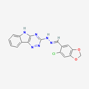 molecular formula C17H11ClN6O2 B5762574 6-chloro-1,3-benzodioxole-5-carbaldehyde 5H-[1,2,4]triazino[5,6-b]indol-3-ylhydrazone 