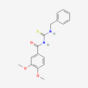 molecular formula C17H18N2O3S B5762576 N-[(benzylamino)carbonothioyl]-3,4-dimethoxybenzamide 
