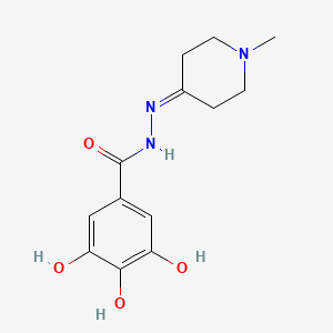 molecular formula C13H17N3O4 B5762591 3,4,5-trihydroxy-N'-(1-methyl-4-piperidinylidene)benzohydrazide 