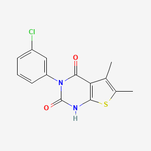 molecular formula C14H11ClN2O2S B5762599 3-(3-氯苯基)-5,6-二甲基噻吩并[2,3-d]嘧啶-2,4(1H,3H)-二酮 