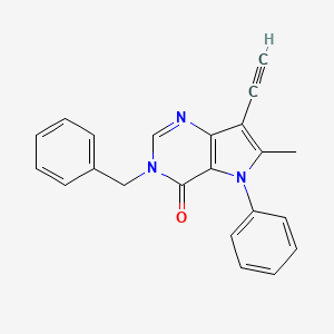 molecular formula C22H17N3O B5762606 3-benzyl-7-ethynyl-6-methyl-5-phenyl-3,5-dihydro-4H-pyrrolo[3,2-d]pyrimidin-4-one 