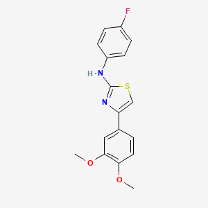 molecular formula C17H15FN2O2S B5762610 4-(3,4-dimethoxyphenyl)-N-(4-fluorophenyl)-1,3-thiazol-2-amine 
