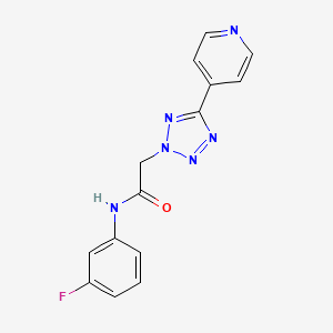 molecular formula C14H11FN6O B5762612 N-(3-fluorophenyl)-2-[5-(4-pyridinyl)-2H-tetrazol-2-yl]acetamide 