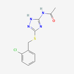 molecular formula C11H11ClN4OS B5762648 N-{5-[(2-chlorobenzyl)thio]-1H-1,2,4-triazol-3-yl}acetamide 