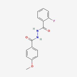 molecular formula C15H13FN2O3 B5762663 2-fluoro-N'-(4-methoxybenzoyl)benzohydrazide 