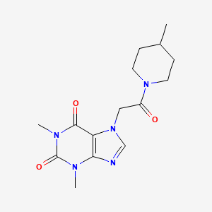 molecular formula C15H21N5O3 B5762671 1,3-dimethyl-7-[2-(4-methyl-1-piperidinyl)-2-oxoethyl]-3,7-dihydro-1H-purine-2,6-dione 