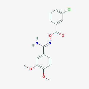 molecular formula C16H15ClN2O4 B5762684 N'-[(3-chlorobenzoyl)oxy]-3,4-dimethoxybenzenecarboximidamide 