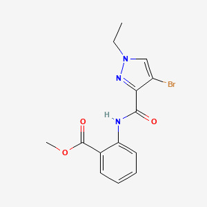 molecular formula C14H14BrN3O3 B5762692 methyl 2-{[(4-bromo-1-ethyl-1H-pyrazol-3-yl)carbonyl]amino}benzoate 
