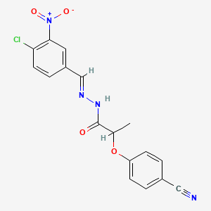 molecular formula C17H13ClN4O4 B5762727 N'-(4-chloro-3-nitrobenzylidene)-2-(4-cyanophenoxy)propanohydrazide 