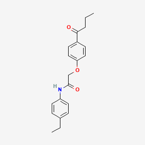 molecular formula C20H23NO3 B5762736 2-(4-butyrylphenoxy)-N-(4-ethylphenyl)acetamide 