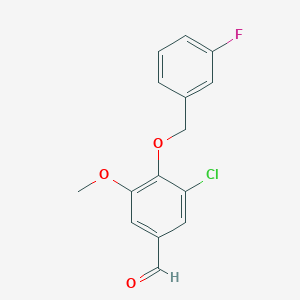 molecular formula C15H12ClFO3 B5762755 3-chloro-4-[(3-fluorobenzyl)oxy]-5-methoxybenzaldehyde 