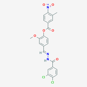 4-[2-(3,4-dichlorobenzoyl)carbonohydrazonoyl]-2-methoxyphenyl 3-methyl-4-nitrobenzoate