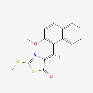 molecular formula C17H15NO2S2 B5762774 4-[(2-ethoxy-1-naphthyl)methylene]-2-(methylthio)-1,3-thiazol-5(4H)-one 