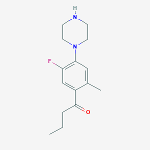 molecular formula C15H21FN2O B5762775 1-[5-fluoro-2-methyl-4-(1-piperazinyl)phenyl]-1-butanone 