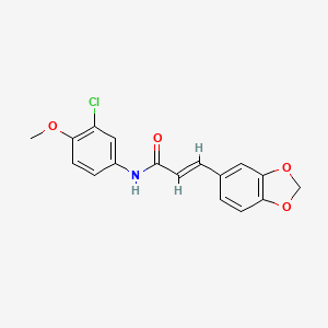 molecular formula C17H14ClNO4 B5762782 3-(1,3-benzodioxol-5-yl)-N-(3-chloro-4-methoxyphenyl)acrylamide 