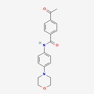 molecular formula C19H20N2O3 B5762894 4-acetyl-N-[4-(4-morpholinyl)phenyl]benzamide 