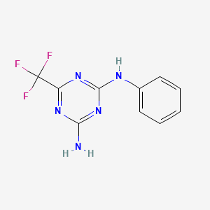 molecular formula C10H8F3N5 B5762902 N-phenyl-6-(trifluoromethyl)-1,3,5-triazine-2,4-diamine 
