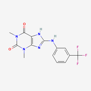 molecular formula C14H12F3N5O2 B5762914 1,3-dimethyl-8-{[3-(trifluoromethyl)phenyl]amino}-3,7-dihydro-1H-purine-2,6-dione 