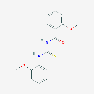 molecular formula C16H16N2O3S B5762924 2-methoxy-N-{[(2-methoxyphenyl)amino]carbonothioyl}benzamide 