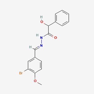 molecular formula C16H15BrN2O3 B5762984 N'-(3-bromo-4-methoxybenzylidene)-2-hydroxy-2-phenylacetohydrazide 