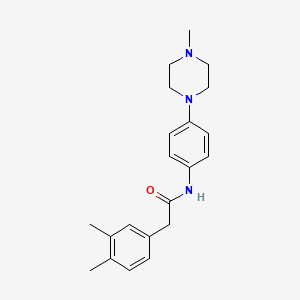 molecular formula C21H27N3O B5762993 2-(3,4-dimethylphenyl)-N-[4-(4-methyl-1-piperazinyl)phenyl]acetamide 