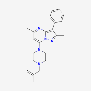 molecular formula C22H27N5 B5763044 2,5-dimethyl-7-[4-(2-methyl-2-propen-1-yl)-1-piperazinyl]-3-phenylpyrazolo[1,5-a]pyrimidine 