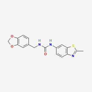 molecular formula C17H15N3O3S B5763055 N-(1,3-benzodioxol-5-ylmethyl)-N'-(2-methyl-1,3-benzothiazol-6-yl)urea 
