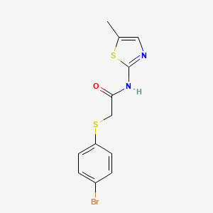 molecular formula C12H11BrN2OS2 B5763082 2-[(4-bromophenyl)thio]-N-(5-methyl-1,3-thiazol-2-yl)acetamide 