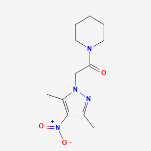 molecular formula C12H18N4O3 B5763083 1-[(3,5-dimethyl-4-nitro-1H-pyrazol-1-yl)acetyl]piperidine 