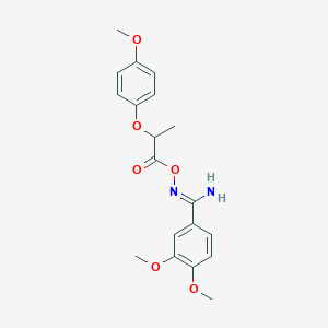 molecular formula C19H22N2O6 B5763086 3,4-dimethoxy-N'-{[2-(4-methoxyphenoxy)propanoyl]oxy}benzenecarboximidamide 
