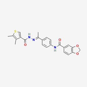 molecular formula C23H21N3O4S B5763095 N-(4-{N-[(4,5-dimethyl-3-thienyl)carbonyl]ethanehydrazonoyl}phenyl)-1,3-benzodioxole-5-carboxamide 