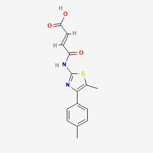 molecular formula C15H14N2O3S B5763097 4-{[5-methyl-4-(4-methylphenyl)-1,3-thiazol-2-yl]amino}-4-oxo-2-butenoic acid 