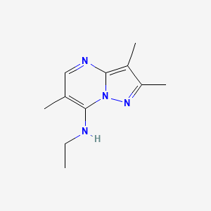 molecular formula C11H16N4 B576312 N-Ethyl-2,3,6-trimethylpyrazolo[1,5-a]pyrimidin-7-amine CAS No. 1206-99-1