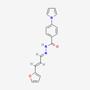 molecular formula C18H15N3O2 B5763123 N'-[3-(2-furyl)-2-propen-1-ylidene]-4-(1H-pyrrol-1-yl)benzohydrazide 