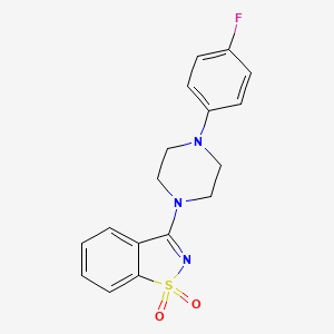molecular formula C17H16FN3O2S B5763209 3-[4-(4-fluorophenyl)-1-piperazinyl]-1,2-benzisothiazole 1,1-dioxide 